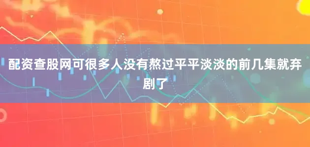 配资查股网可很多人没有熬过平平淡淡的前几集就弃剧了